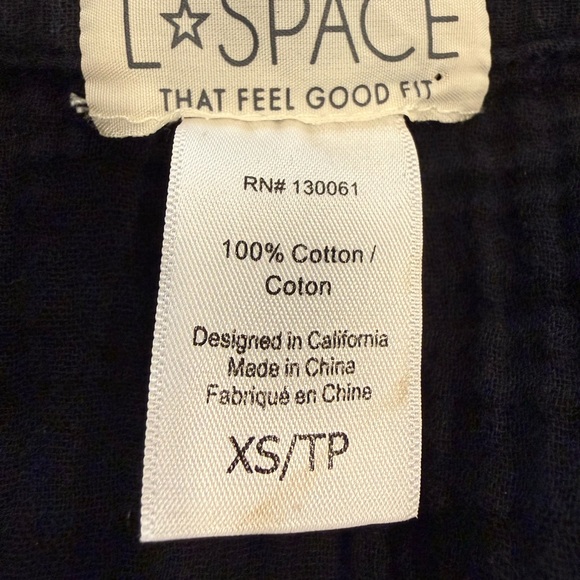 L*Space Classic Black Stacie Gauze Wide Leg Jumpsuit Coastal Coverup - Picture 7 of 8